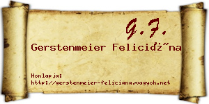 Gerstenmeier Feliciána névjegykártya